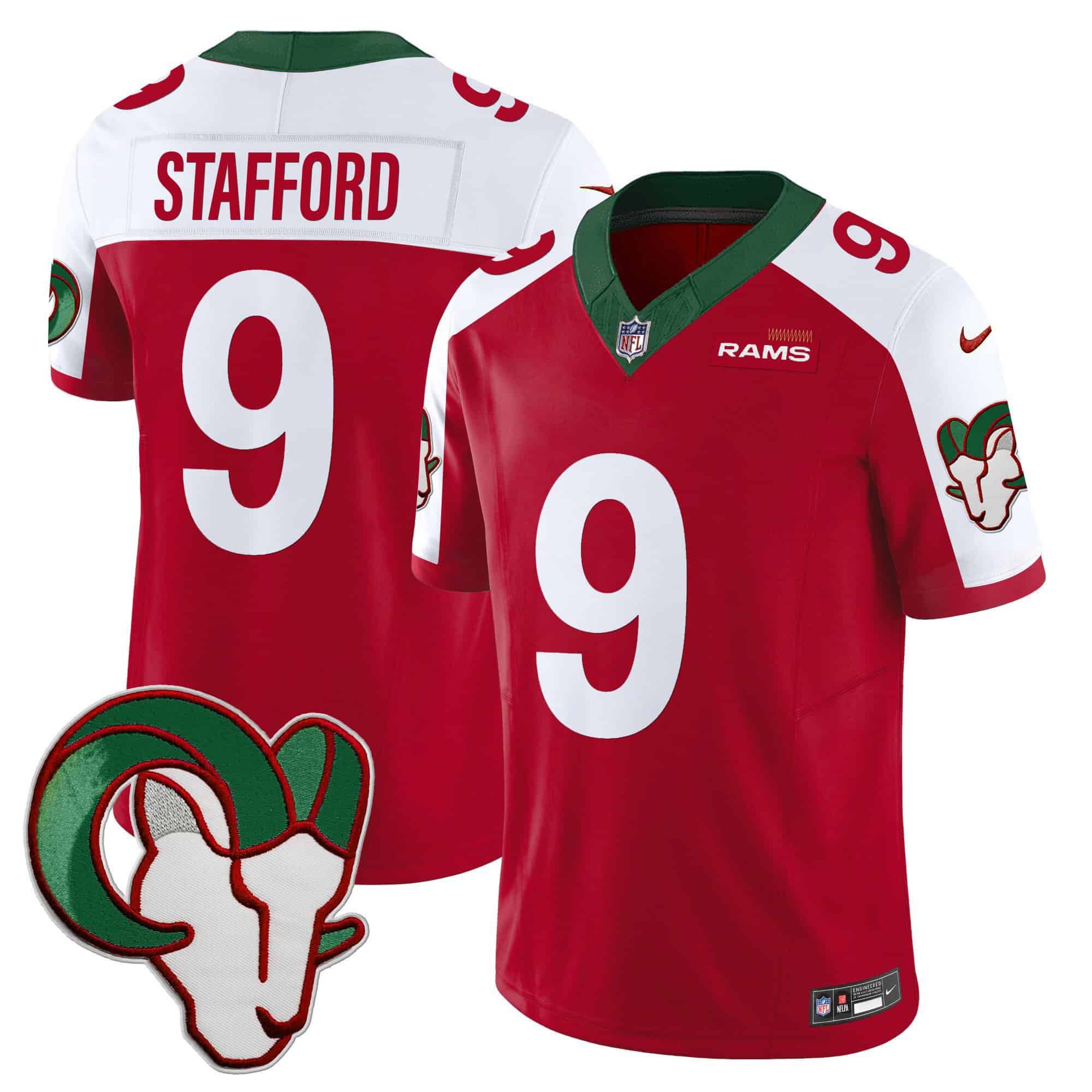 Men Los Angeles Rams 9 Stafford Red 2024 Nike Mexico Vapor Limited NFL Jersey